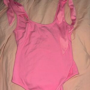 Pink bow bodysuit